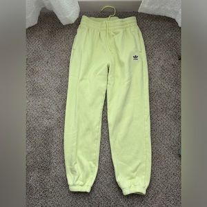 lime green women’s adidas sweatpants